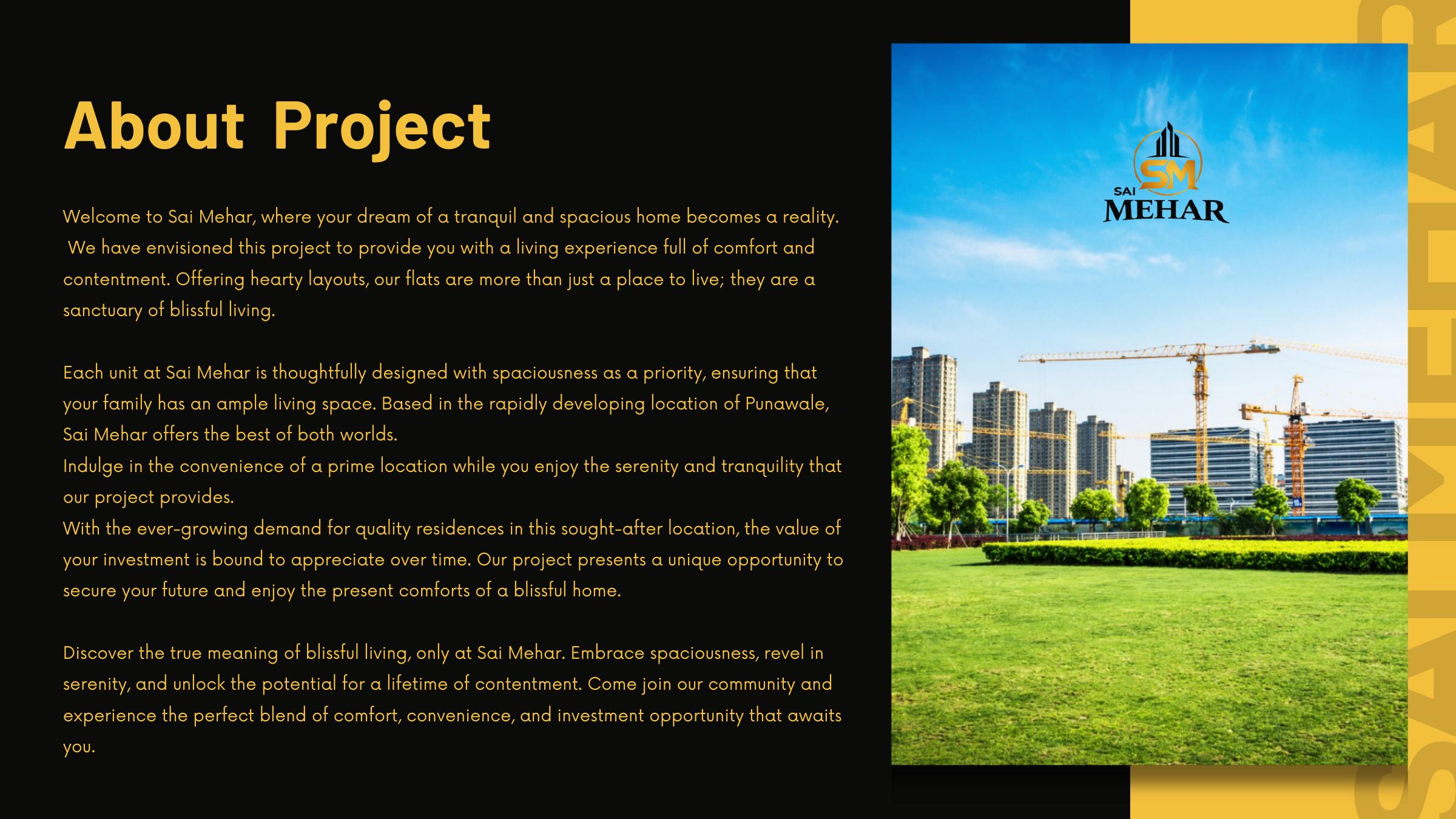 Sai Mehar 2 BHK spacious homes at Punawale